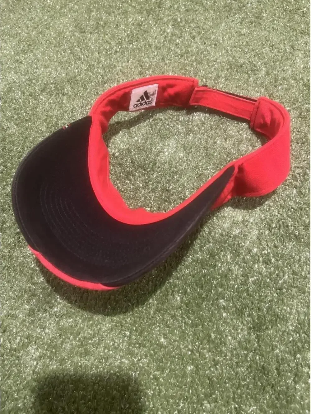 Y2K Adidas Wisconsin Badgers Red Adjustable Visor Hat